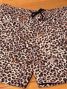 Othr Men’s Leopard Print Swim Trunks in Black and Tan